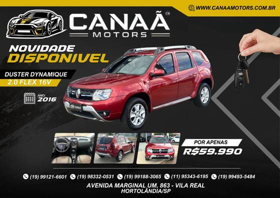 RENAULT DUSTER 2.0 DYNAMIQUE 4X2 16V FLEX 4P AUTOMÁTICO